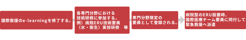 英語能力、必要な技能の研修後に派遣されます。