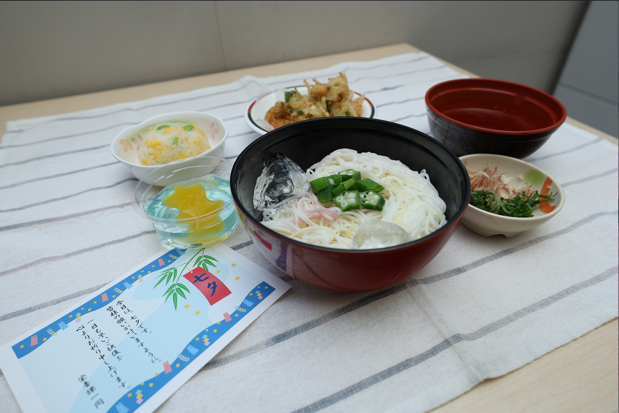 七夕ゼリーとそうめん